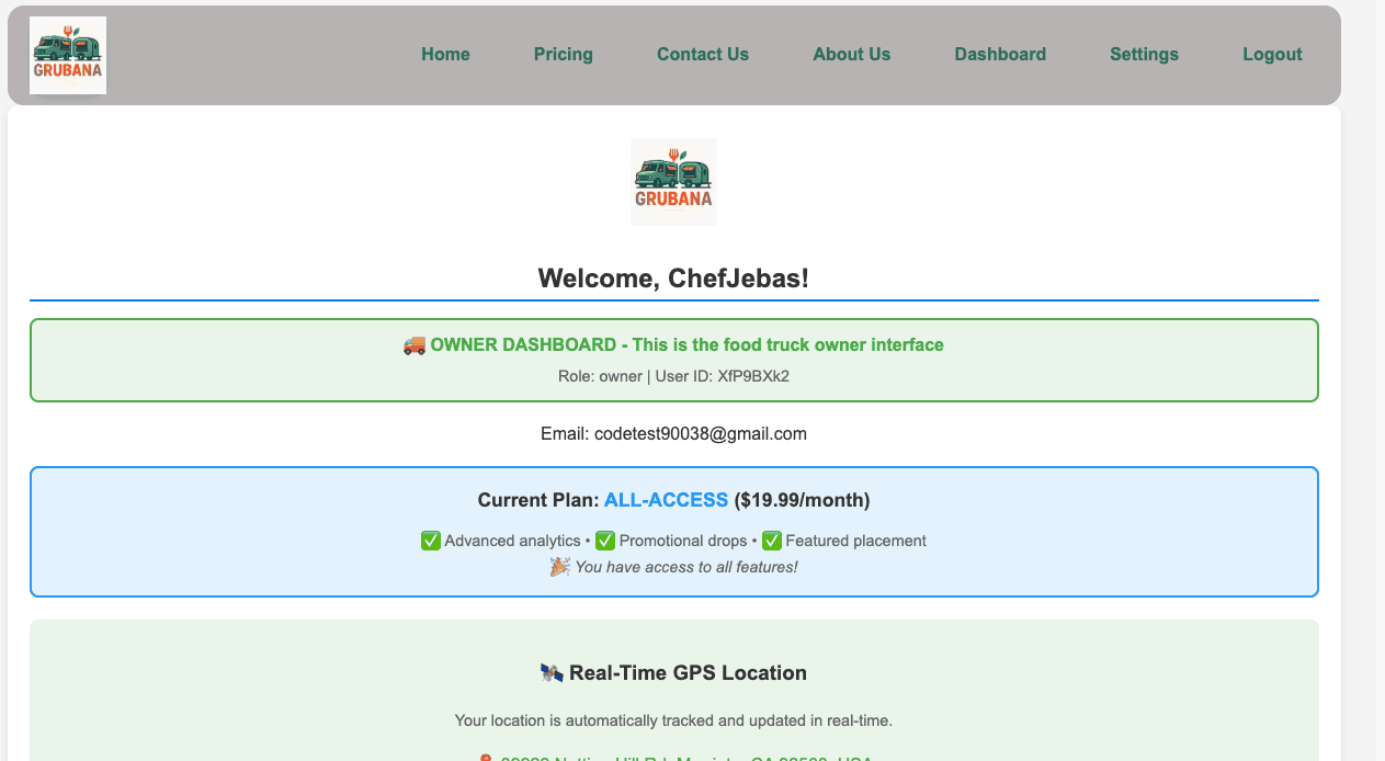 Grubana Web Platform website preview